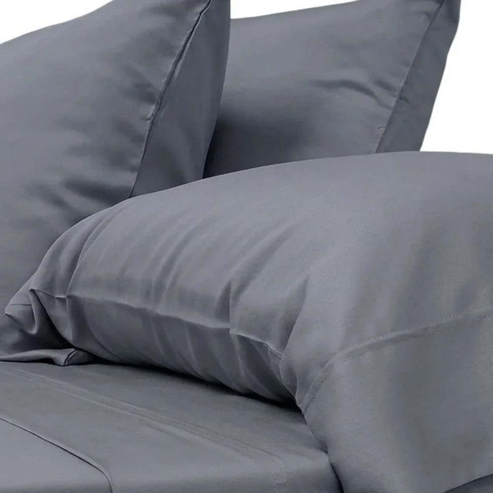 Cariloha Standard‎ Bamboo Twill Pillowcases 2-Pack Gray Cooling Odor Resistant
